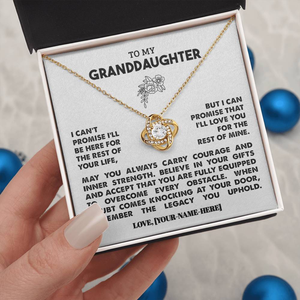 To My Granddaughter | Personalized Legacy Love Knot Necklace - Gift Set