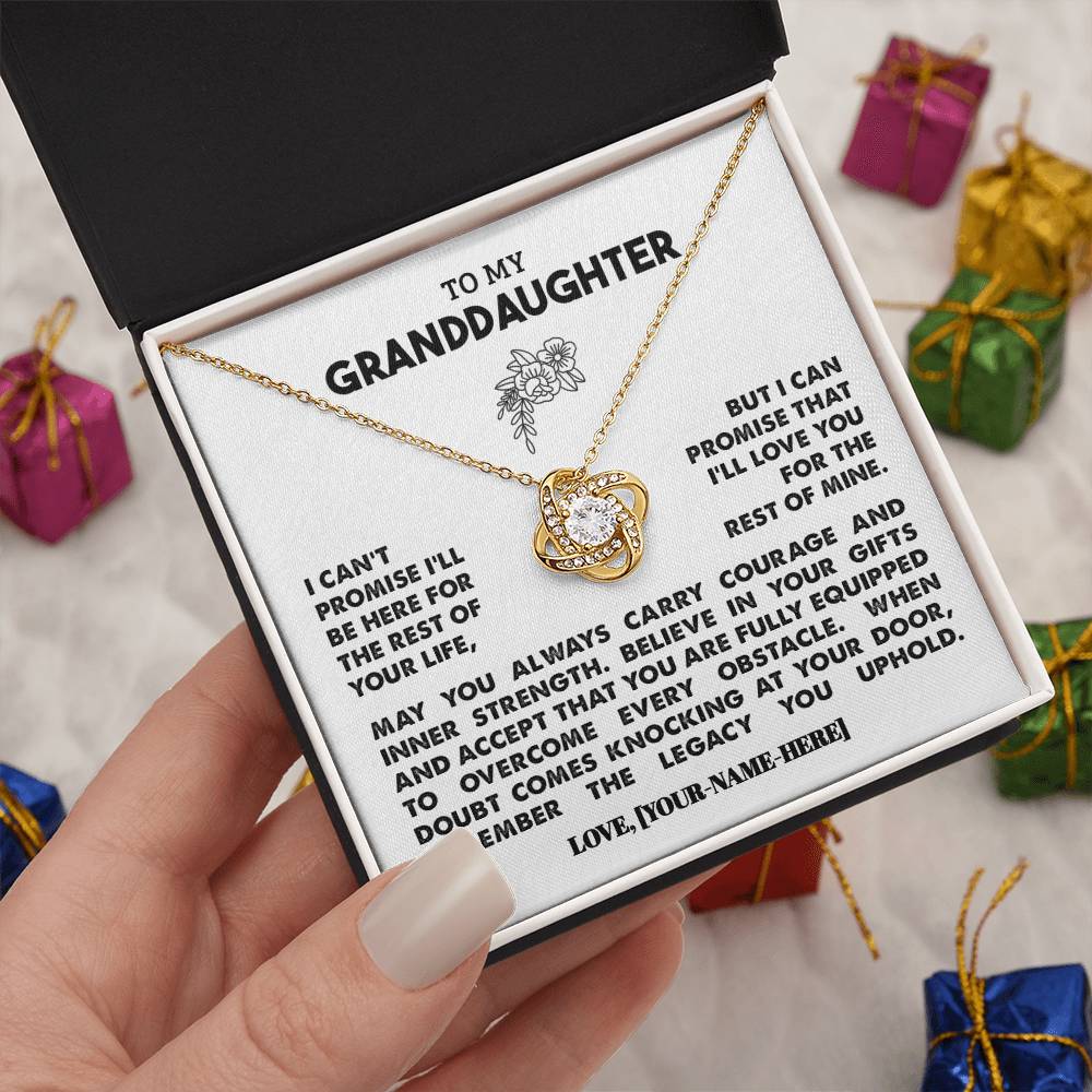 To My Granddaughter | Personalized Legacy Love Knot Necklace - Gift Set