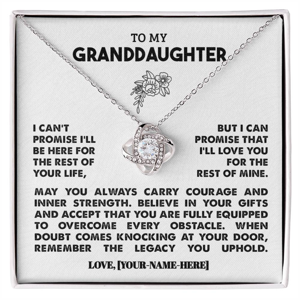To My Granddaughter | Personalized Legacy Love Knot Necklace - Gift Set