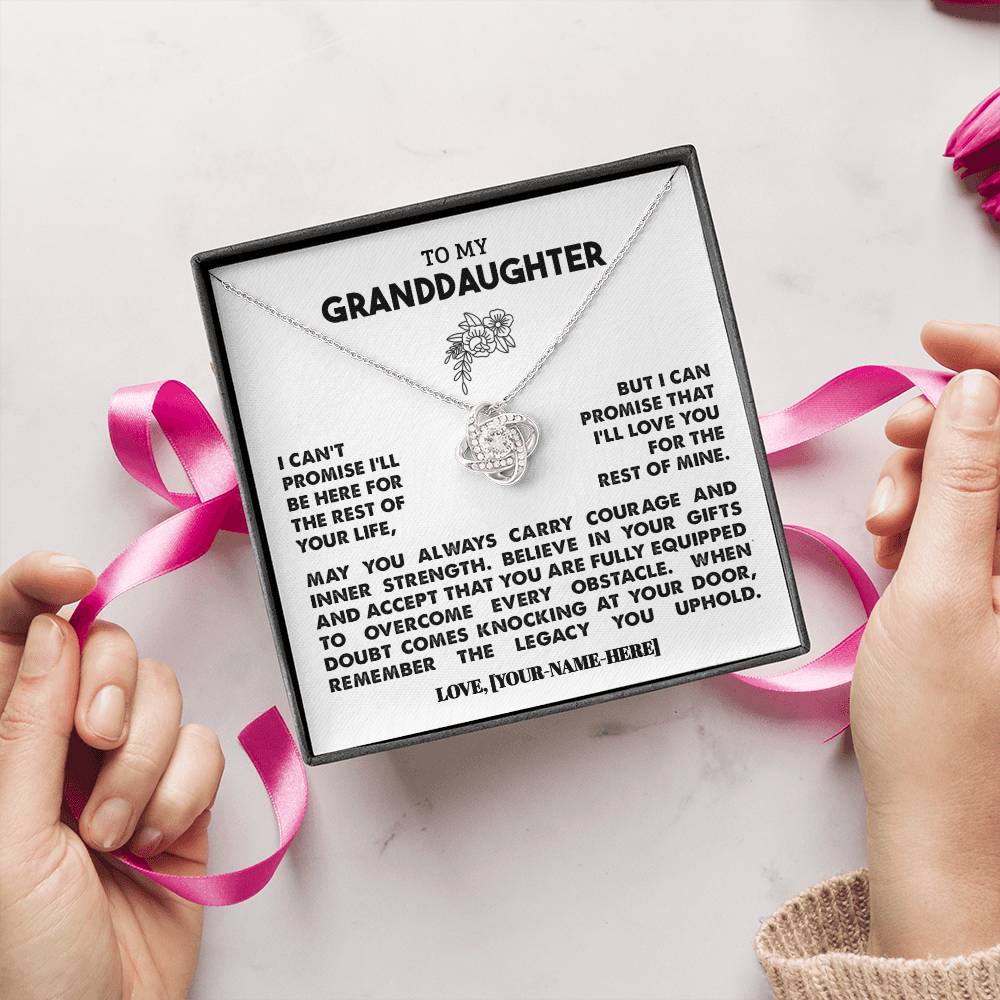 To My Granddaughter | Personalized Legacy Love Knot Necklace - Gift Set