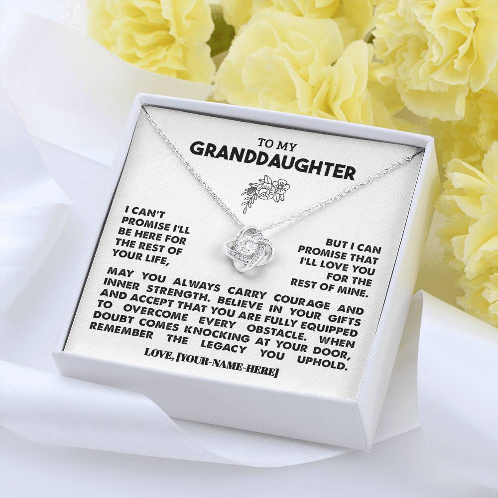To My Granddaughter | Personalized Legacy Love Knot Necklace - Gift Set