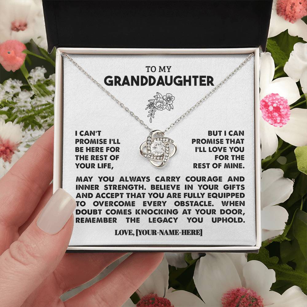 To My Granddaughter | Personalized Legacy Love Knot Necklace - Gift Set