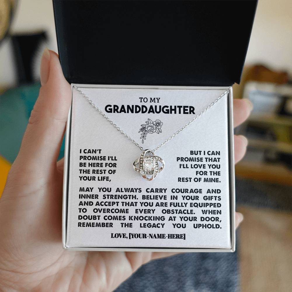 To My Granddaughter | Personalized Legacy Love Knot Necklace - Gift Set