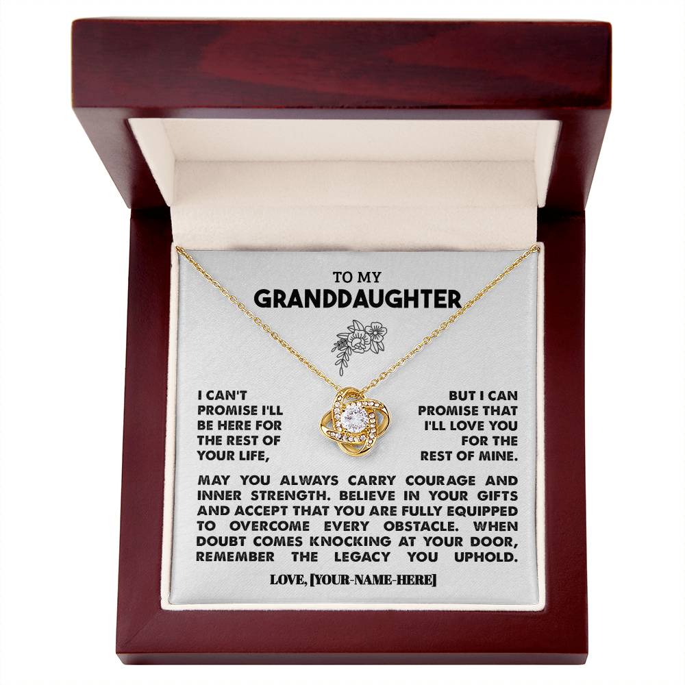 To My Granddaughter | Personalized Legacy Love Knot Necklace - Gift Set