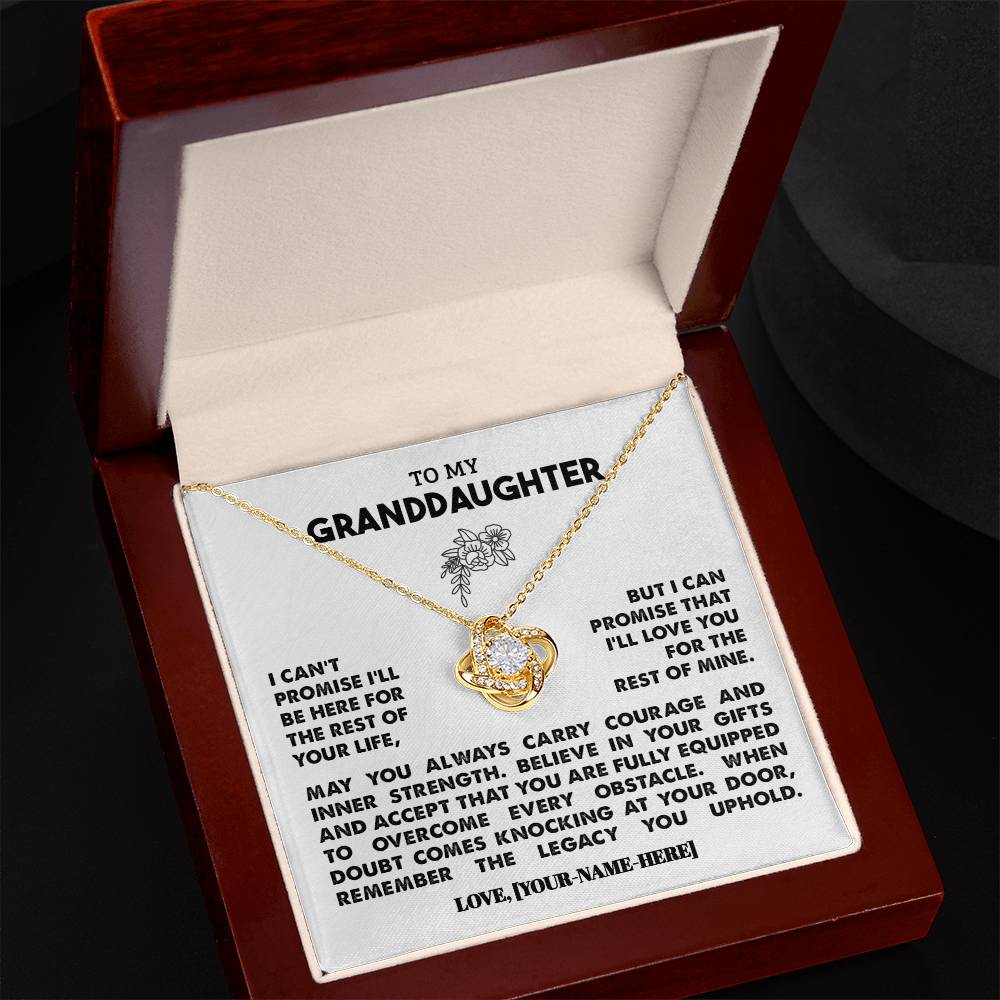 To My Granddaughter | Personalized Legacy Love Knot Necklace - Gift Set