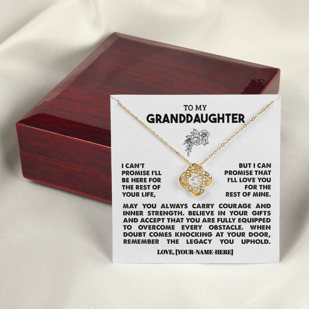 To My Granddaughter | Personalized Legacy Love Knot Necklace - Gift Set