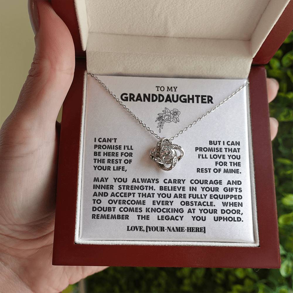 To My Granddaughter | Personalized Legacy Love Knot Necklace - Gift Set