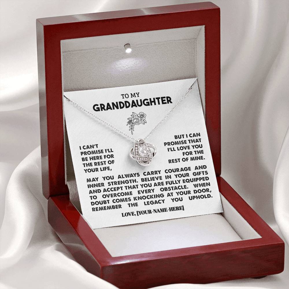 To My Granddaughter | Personalized Legacy Love Knot Necklace - Gift Set