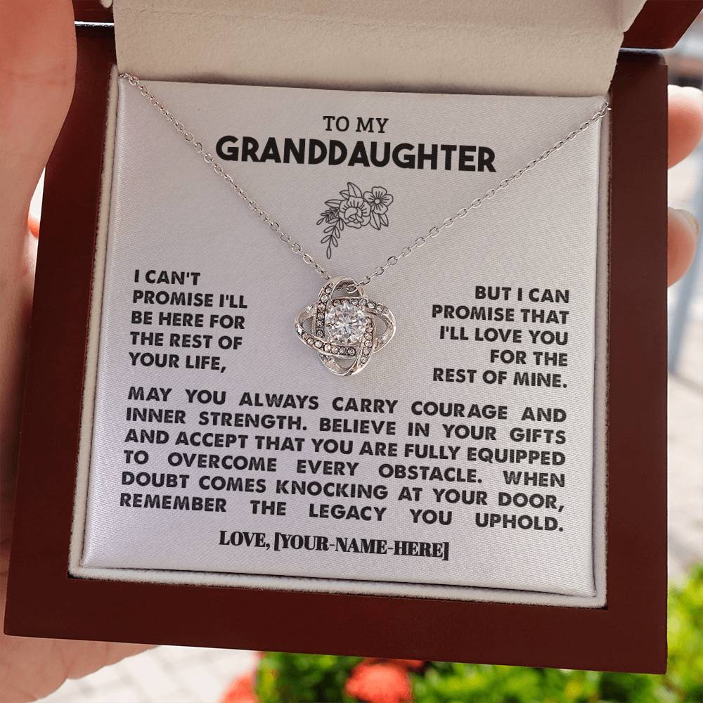 To My Granddaughter | Personalized Legacy Love Knot Necklace - Gift Set