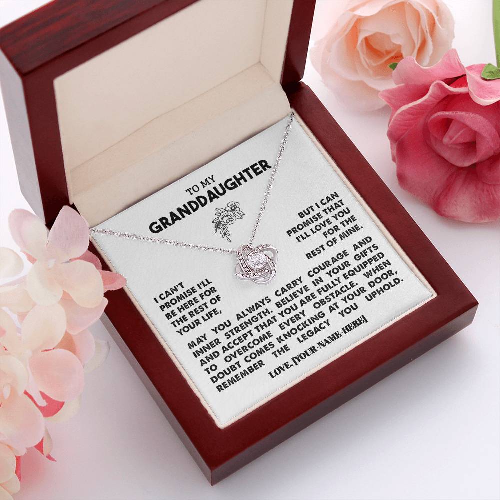 To My Granddaughter | Personalized Legacy Love Knot Necklace - Gift Set