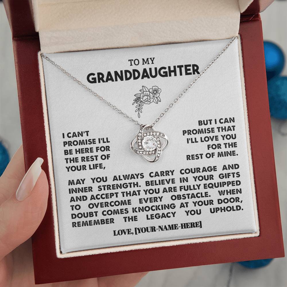 To My Granddaughter | Personalized Legacy Love Knot Necklace - Gift Set