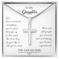 Stainless Cross Necklace For Wife w/ MC