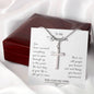 Stainless Cross Necklace For Wife w/ MC