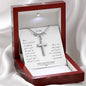 Stainless Cross Necklace For Wife w/ MC