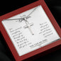 Stainless Cross Necklace For Wife w/ MC