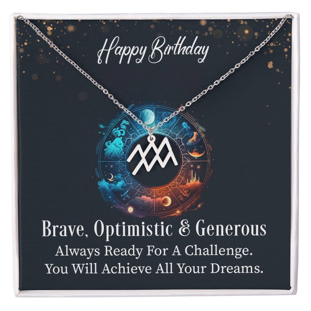 Happy Birthday Zodiac Neclace - Gift Set